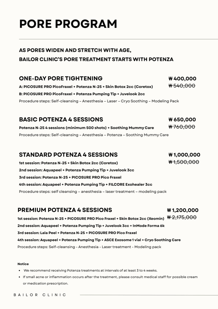 Bailor Clinic price list 4 - treatment costs and packages