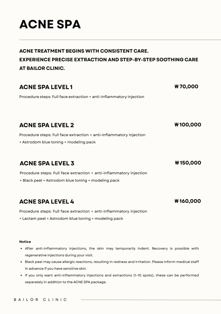 Bailor Clinic price list 6 - treatment costs and packages