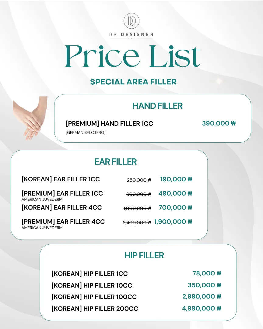Dr.designer price list 12 - treatment costs and packages