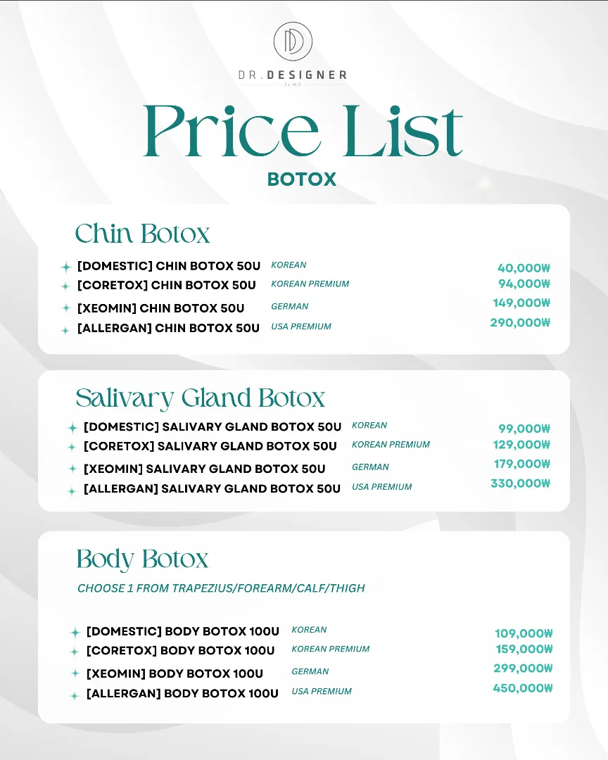 Dr.designer price list 1 - treatment costs and packages