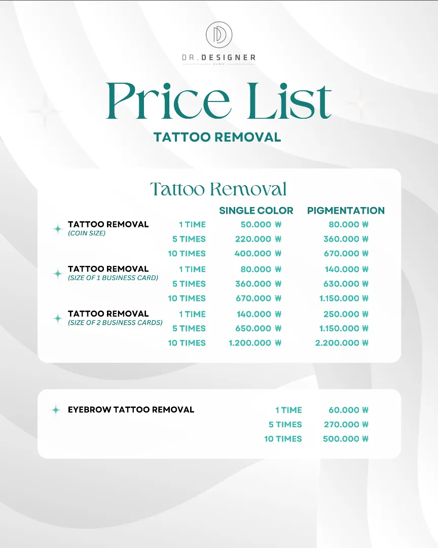 Dr.designer price list 16 - treatment costs and packages