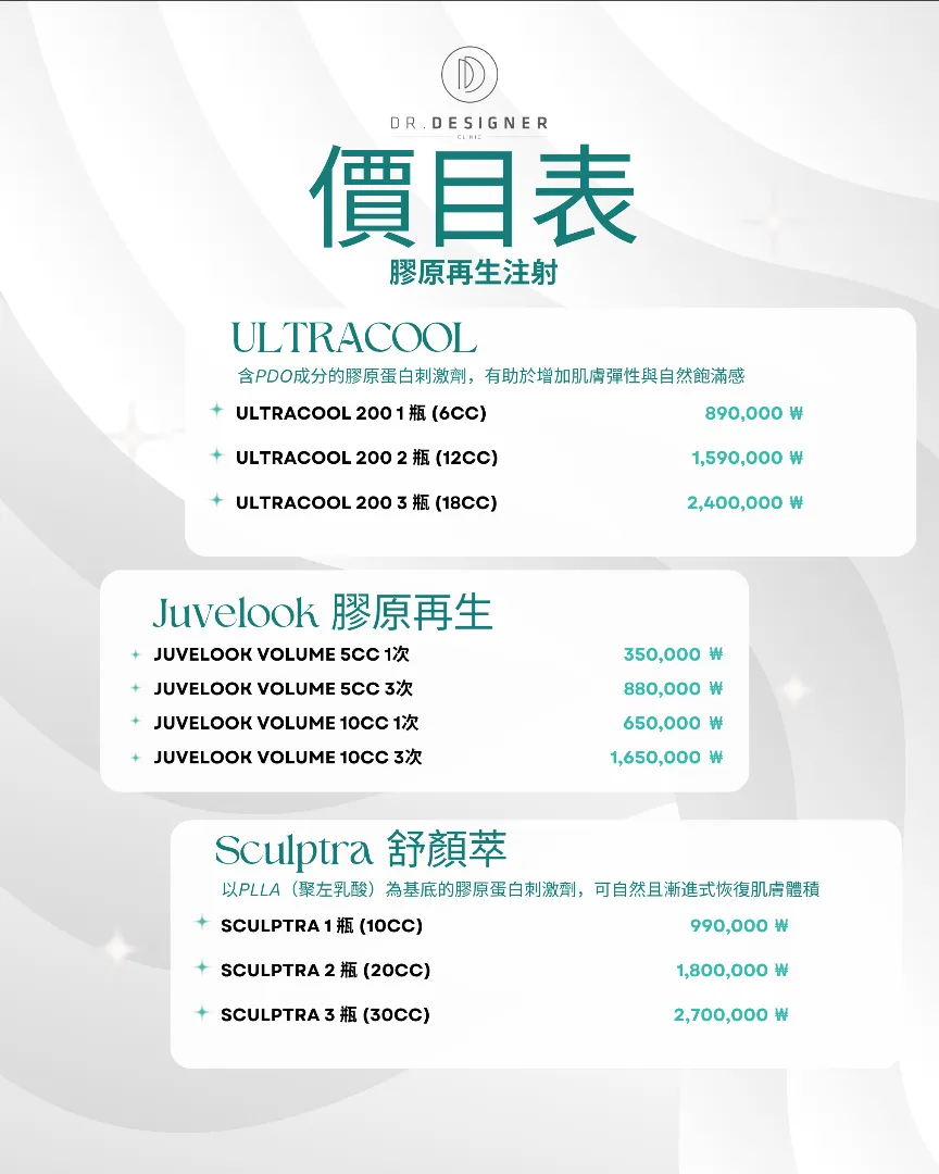 Dr.designer price list 11 - treatment costs and packages