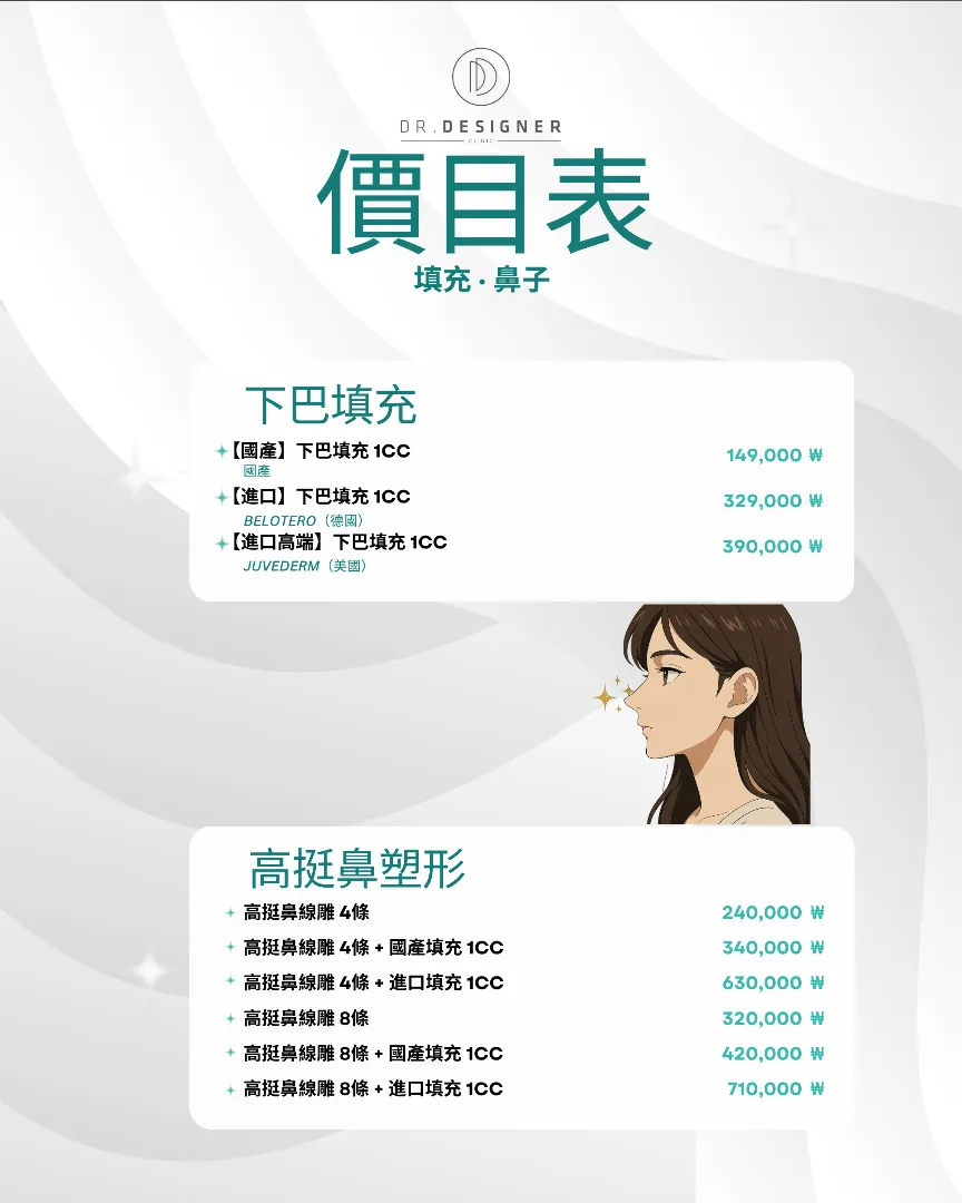 Dr.designer price list 10 - treatment costs and packages