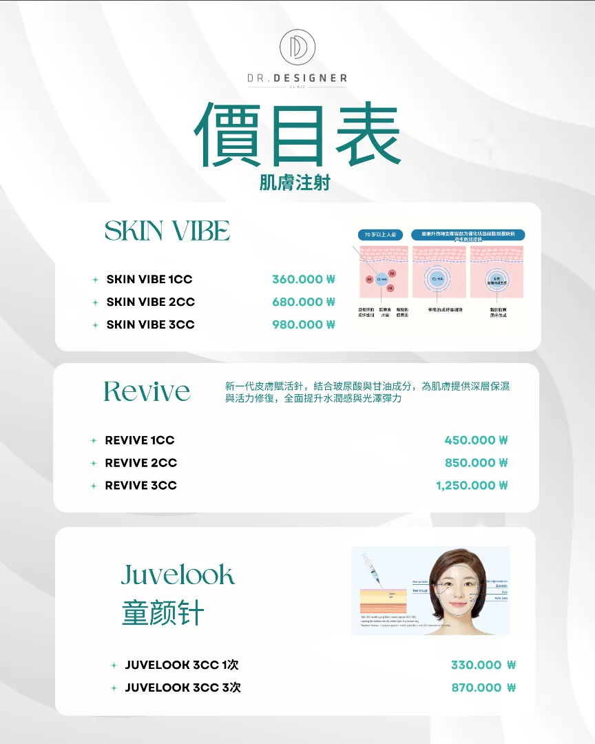 Dr.designer price list 18 - treatment costs and packages