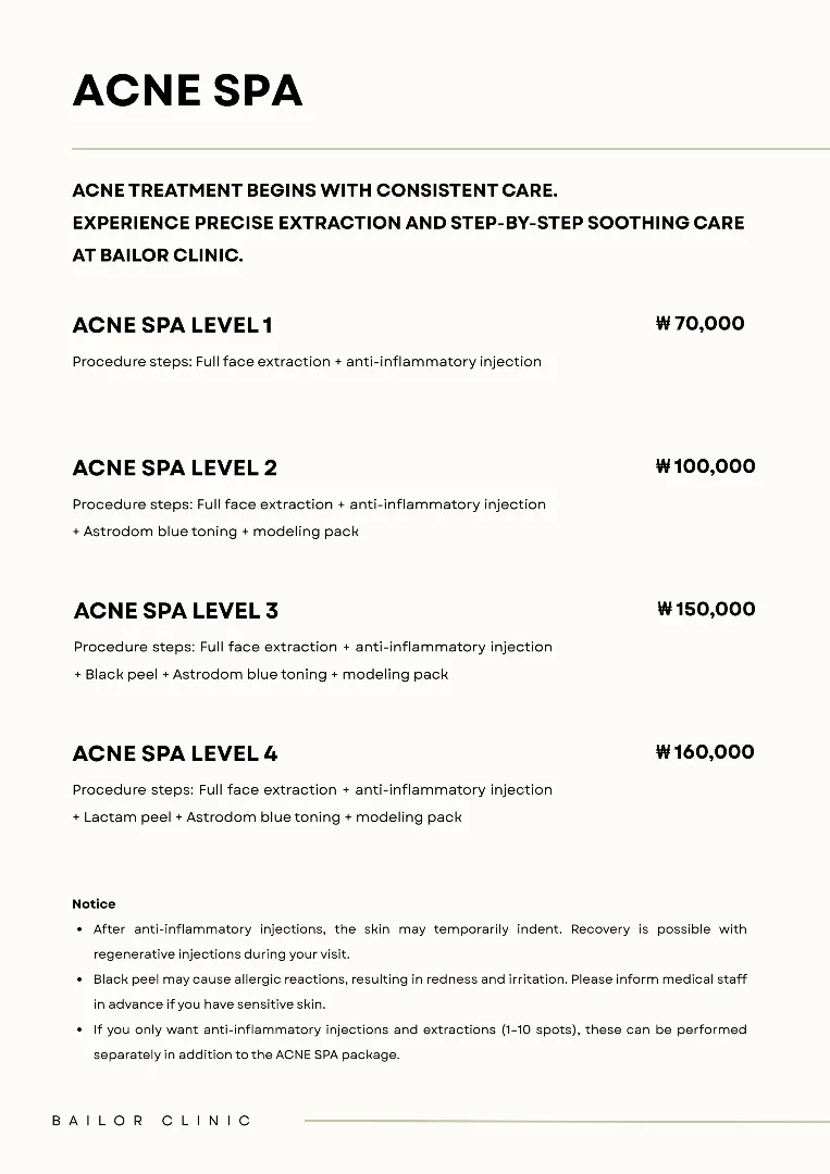 Bailor Clinic price list 13 - treatment costs and packages