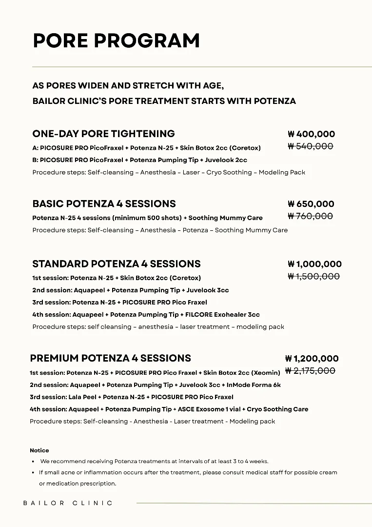 Bailor Clinic price list 11 - treatment costs and packages