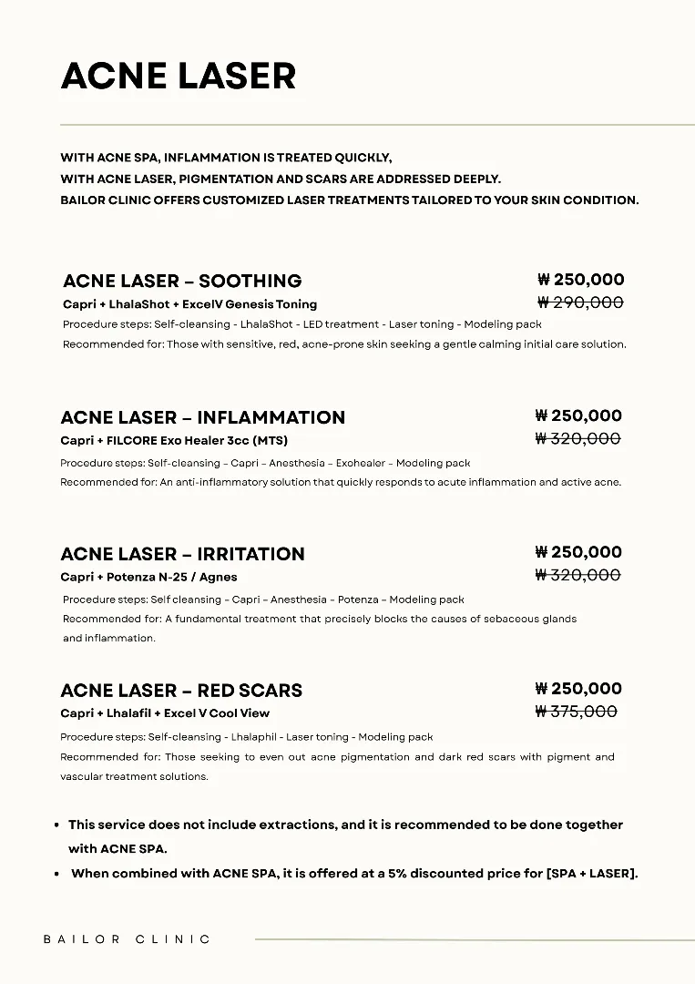 Bailor Clinic price list 14 - treatment costs and packages