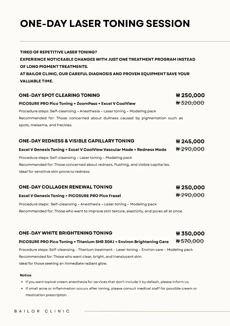Bailor Clinic price list 10 - treatment costs and packages