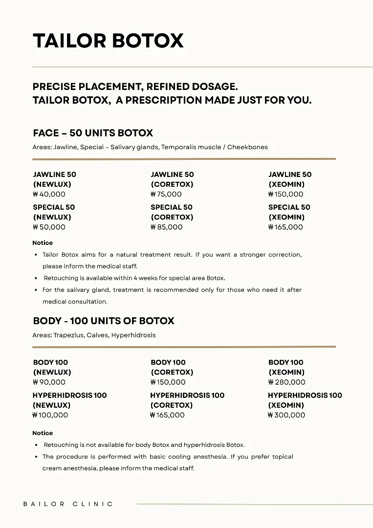 Bailor Clinic price list 21 - treatment costs and packages